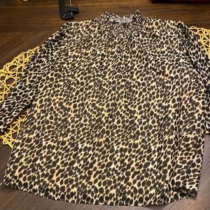 BOGO J. Crew Factory leopard print lined turtleneck blouse sz M